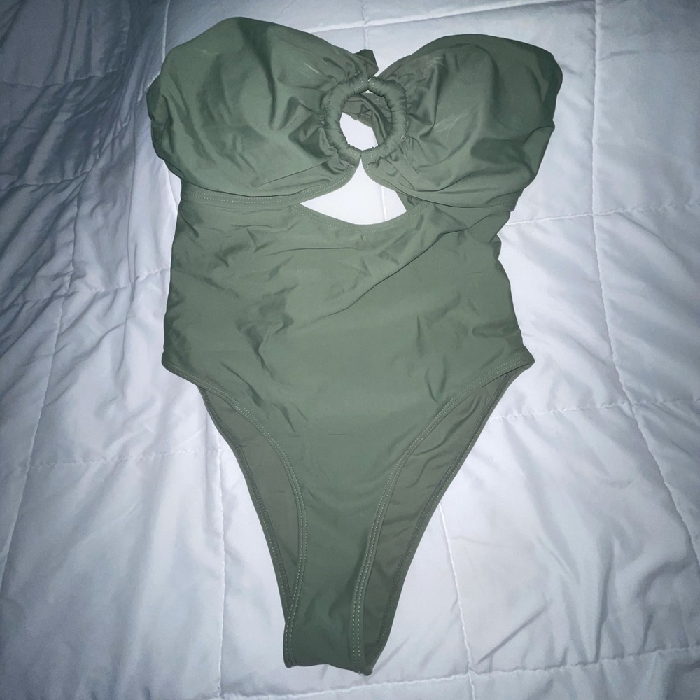 SHEIN strapless one piece swim